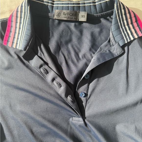 G/FORE Navy and Pink Trim Polo Shirt-XS NWOT - Picture 7 of 8